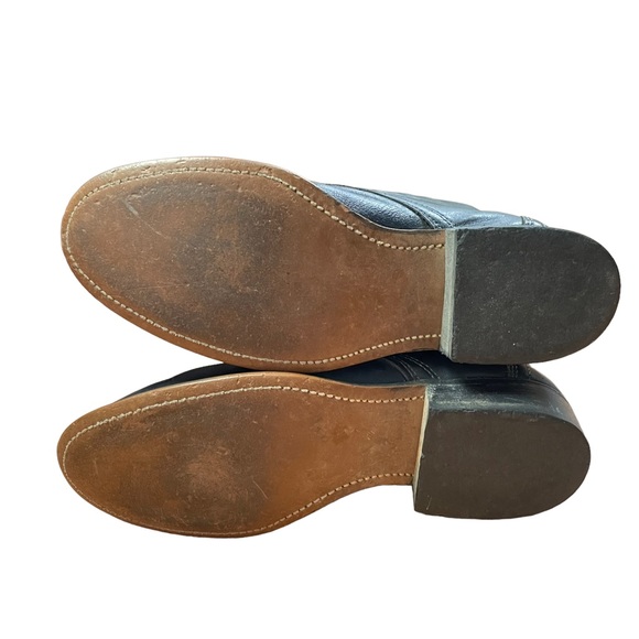 VINTAGE 90s LAREDO Leather Vamp Black Lace Up Roper Cowgirl Boots Size 6.5 - Picture 7 of 10